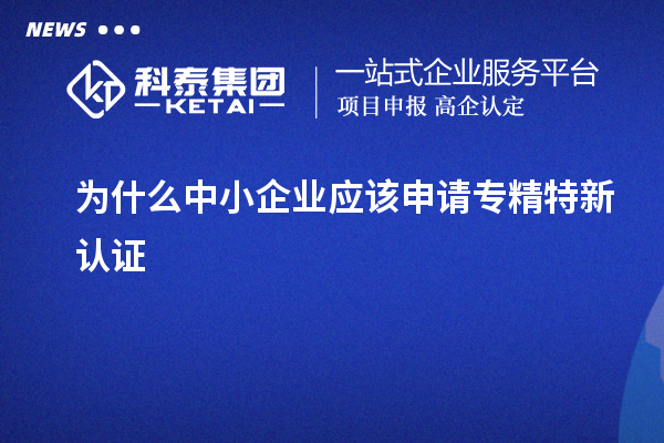 為什么中小企業(yè)應(yīng)該申請專精特新認證