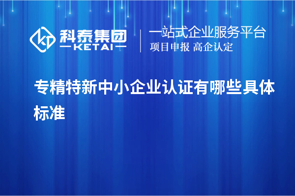 專精特新中小企業(yè)認證有哪些具體標準