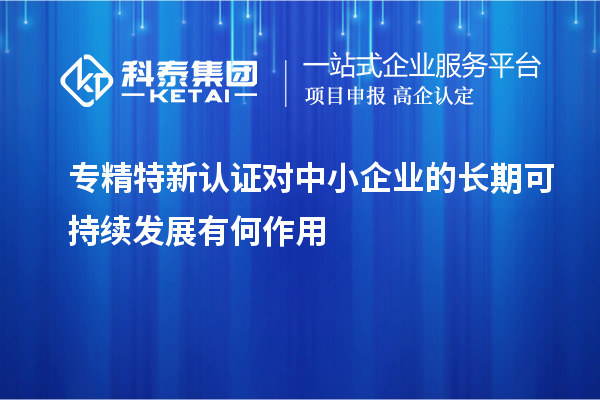 專精特新認證對中小企業(yè)的長期可持續(xù)發(fā)展有何作用