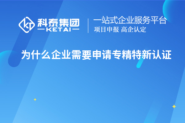 為什么企業(yè)需要申請(qǐng)專精特新認(rèn)證