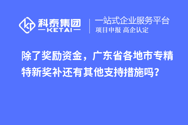 除了獎勵資金，廣東省各地市專精特新獎補(bǔ)還有其他支持措施嗎？