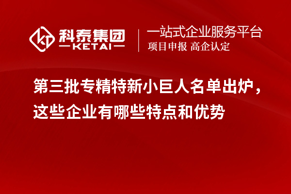 第三批專精特新小巨人名單出爐，這些企業(yè)有哪些特點(diǎn)和優(yōu)勢