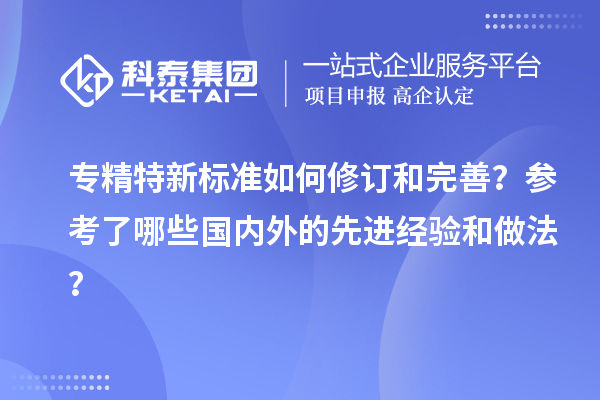 專精特新標(biāo)準(zhǔn)如何修訂和完善？參考了哪些國內(nèi)外的先進(jìn)經(jīng)驗(yàn)和做法？