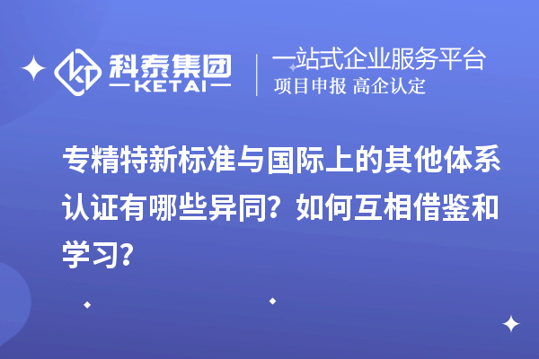 專精特新標(biāo)準(zhǔn)與國際上的其他體系認(rèn)證有哪些異同？如何互相借鑒和學(xué)習(xí)？