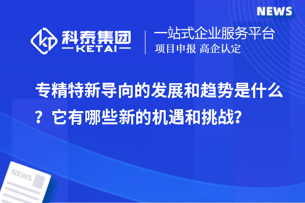 專精特新導(dǎo)向的發(fā)展和趨勢是什么？它有哪些新的機遇和挑戰(zhàn)？