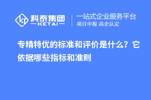 專精特優(yōu)的標(biāo)準(zhǔn)和評價是什么？它依據(jù)哪些指標(biāo)和準(zhǔn)則