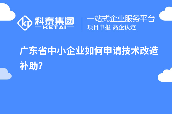 廣東省中小企業(yè)如何申請(qǐng)技術(shù)改造補(bǔ)助？