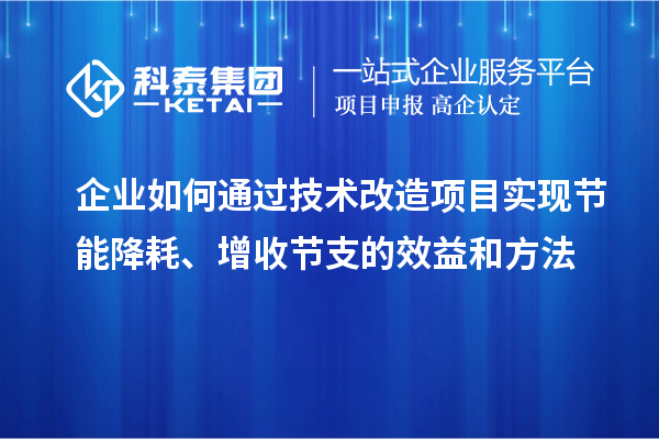 企業(yè)如何通過(guò)技術(shù)改造項(xiàng)目實(shí)現(xiàn)節(jié)能降耗、增收節(jié)支的效益和方法