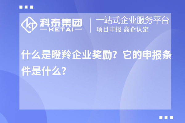 什么是瞪羚企業(yè)獎(jiǎng)勵(lì)？它的申報(bào)條件是什么？