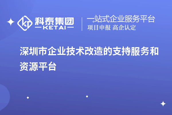 深圳市企業(yè)技術改造的支持服務和資源平臺