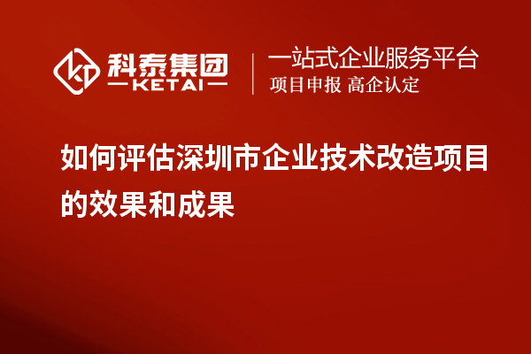 如何評估深圳市企業(yè)技術改造項目的效果和成果