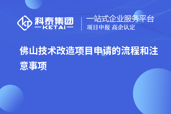 佛山技術(shù)改造項(xiàng)目申請(qǐng)的流程和注意事項(xiàng)