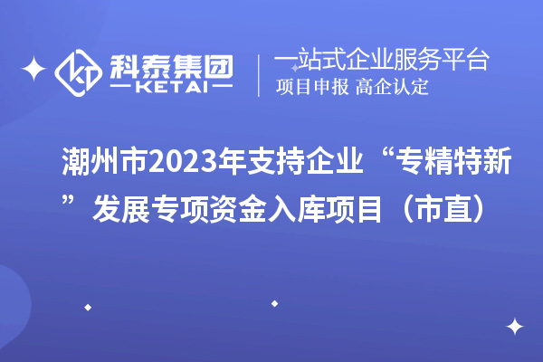 潮州市2023年支持企業(yè)“專精特新”發(fā)展專項(xiàng)資金入庫項(xiàng)目（市直）