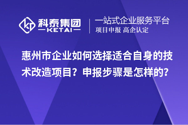 惠州市企業(yè)如何選擇適合自身的技術(shù)改造項(xiàng)目？申報(bào)步驟是怎樣的？