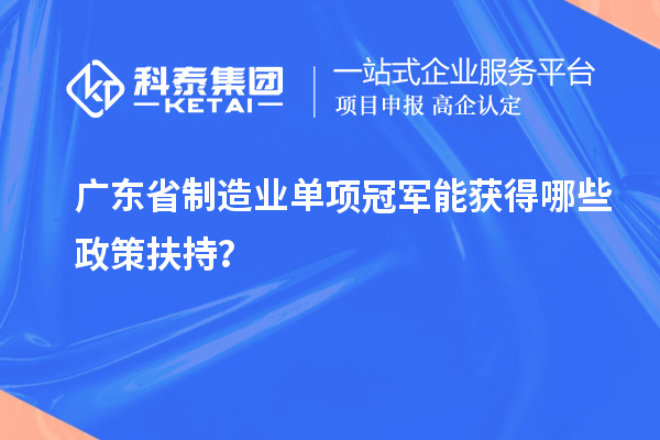 廣東省制造業(yè)單項(xiàng)冠軍能獲得哪些政策扶持？