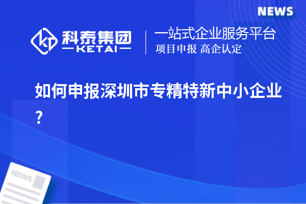 如何申報深圳市專精特新中小企業(yè)?