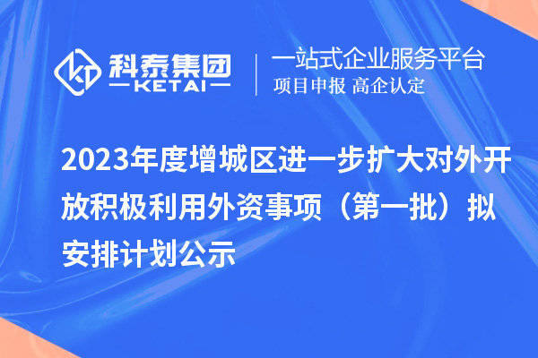 2023年度增城區(qū)進一步擴大對外開放積極利用外資事項（第一批）擬安排計劃公示