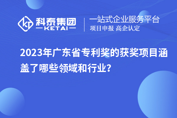 2023年廣東省專利獎的獲獎項目涵蓋了哪些領(lǐng)域和行業(yè)？