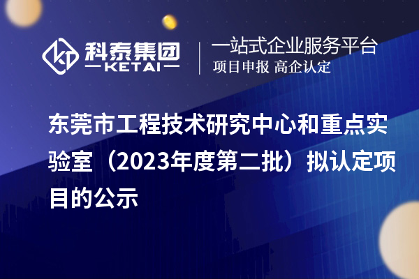 東莞市工程技術(shù)研究中心和重點(diǎn)實(shí)驗(yàn)室（2023年度第二批）擬認(rèn)定項(xiàng)目的公示