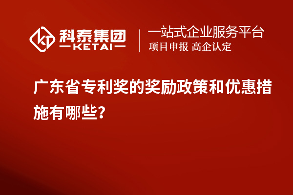 廣東省專利獎(jiǎng)的獎(jiǎng)勵(lì)政策和優(yōu)惠措施有哪些？