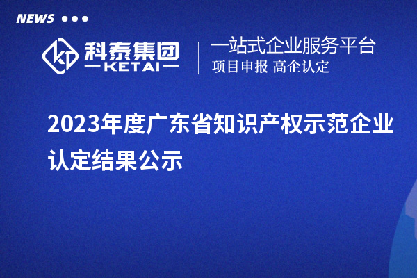 2023年度廣東省知識產(chǎn)權(quán)示范企業(yè)認(rèn)定結(jié)果公示