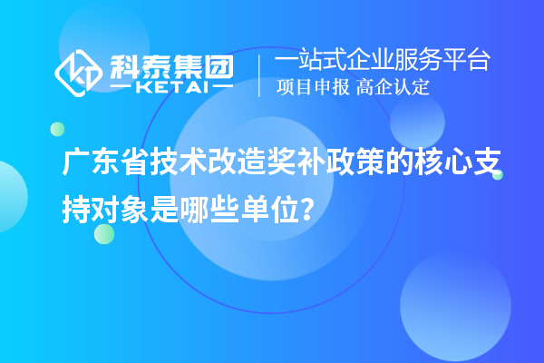 廣東省技術(shù)改造獎(jiǎng)補(bǔ)政策的核心支持對(duì)象是哪些單位？