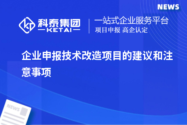 企業(yè)申報技術(shù)改造項目的建議和注意事項