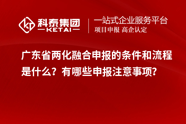 廣東省兩化融合申報的條件和流程是什么？有哪些申報注意事項？