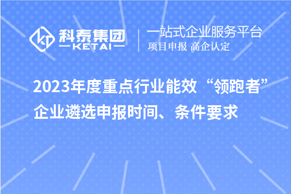 2023年度重點行業(yè)能效“領(lǐng)跑者”企業(yè)遴選申報時間、條件要求