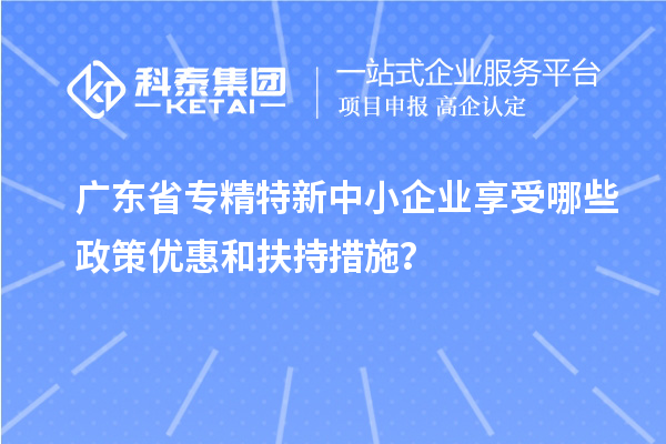 廣東省專精特新中小企業(yè)享受哪些政策優(yōu)惠和扶持措施？