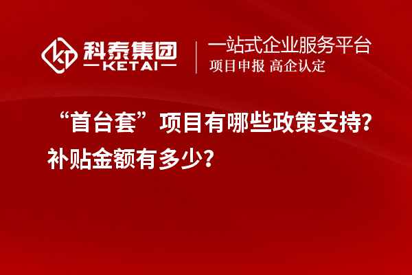 “首臺(tái)套”項(xiàng)目有哪些政策支持？補(bǔ)貼金額有多少？