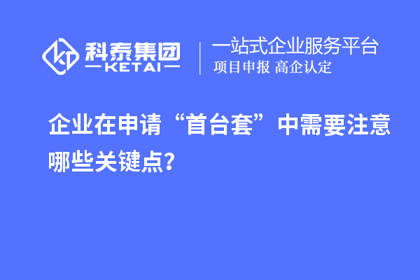 企業(yè)在申請(qǐng)“首臺(tái)套”中需要注意哪些關(guān)鍵點(diǎn)？