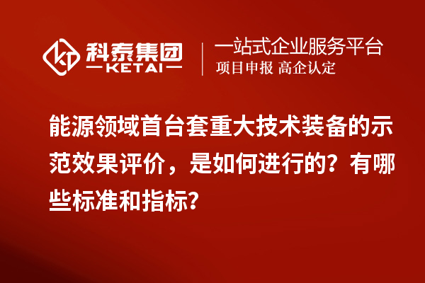 能源領(lǐng)域首臺套重大技術(shù)裝備的示范效果評價，是如何進(jìn)行的？有哪些標(biāo)準(zhǔn)和指標(biāo)？