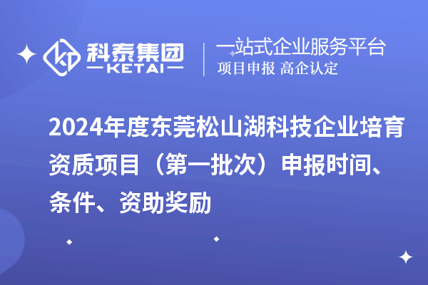 2024年度東莞松山湖科技企業(yè)培育資質項目（第一批次）申報時間、條件、資助獎勵