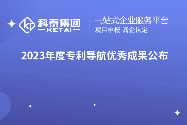 2023年度專利導(dǎo)航優(yōu)秀成果公布