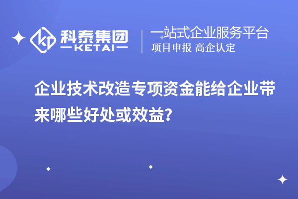 企業(yè)技術(shù)改造專項資金能給企業(yè)帶來哪些好處或效益？