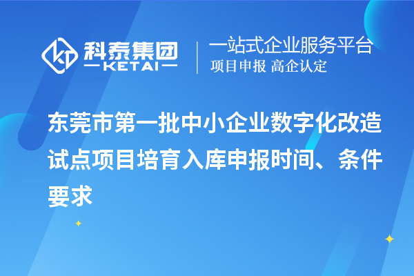 東莞市第一批中小企業(yè)數(shù)字化改造試點(diǎn)項(xiàng)目培育入庫申報(bào)時(shí)間、條件要求