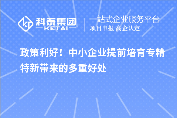 政策利好！中小企業(yè)提前培育專精特新帶來的多重好處