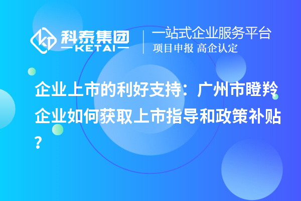 企業(yè)上市的利好支持：廣州市瞪羚企業(yè)如何獲取上市指導(dǎo)和政策補貼？