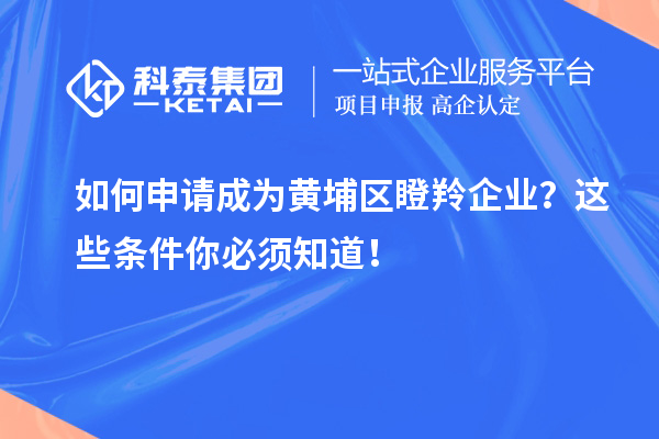 如何申請成為黃埔區(qū)瞪羚企業(yè)？這些條件你必須知道！