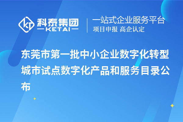 東莞市第一批中小企業(yè)數(shù)字化轉(zhuǎn)型城市試點數(shù)字化產(chǎn)品和服務(wù)目錄公布