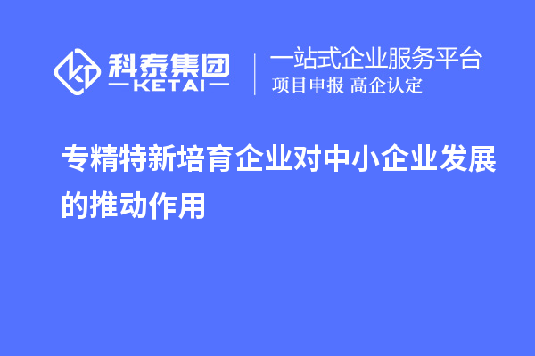 專精特新培育企業(yè)對(duì)中小企業(yè)發(fā)展的推動(dòng)作用