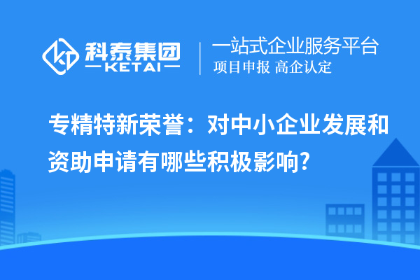 專精特新榮譽(yù)：對(duì)中小企業(yè)發(fā)展和資助申請(qǐng)有哪些積極影響?