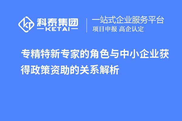 專精特新專家的角色與中小企業(yè)獲得政策資助的關系解析