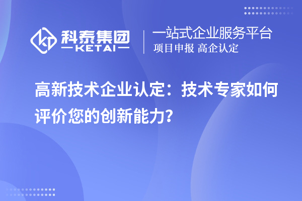 高新技術(shù)企業(yè)認(rèn)定：技術(shù)專家如何評(píng)價(jià)您的創(chuàng)新能力？