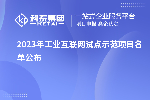 2023年工業(yè)互聯(lián)網(wǎng)試點(diǎn)示范項(xiàng)目名單公布