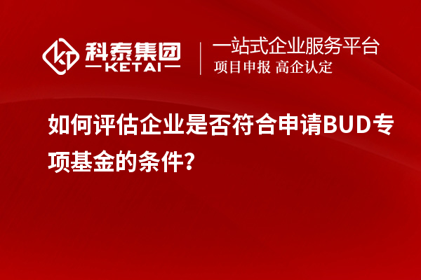 如何評估企業(yè)是否符合申請BUD專項基金的條件？