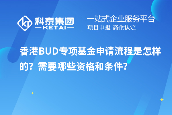 香港BUD專項基金申請流程是怎樣的？需要哪些資格和條件？