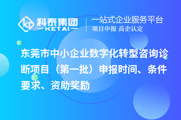 東莞市中小企業(yè)數(shù)字化轉(zhuǎn)型咨詢?cè)\斷項(xiàng)目（第一批）申報(bào)時(shí)間、條件要求、資助獎(jiǎng)勵(lì)