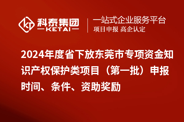 2024年度省下放東莞市專項資金知識產(chǎn)權(quán)保護類項目（第一批）申報時間、條件、資助獎勵